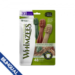 Whimzees Gateries Dentaires Naturelles Brushzees - Ultra Petit - pqt 48