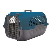 Cage Voyageur Dogit pour chiens, base anthracite avec dessus bleu foncé, moyenne, L. 56,5 x l. 37,6 x H. 30,8 cm (22 x 14,8 x 12)