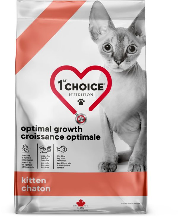 1st Choice Nourriture Pour Chaton, Croissance Optimale - Poisson Sans Grains 1,8kg