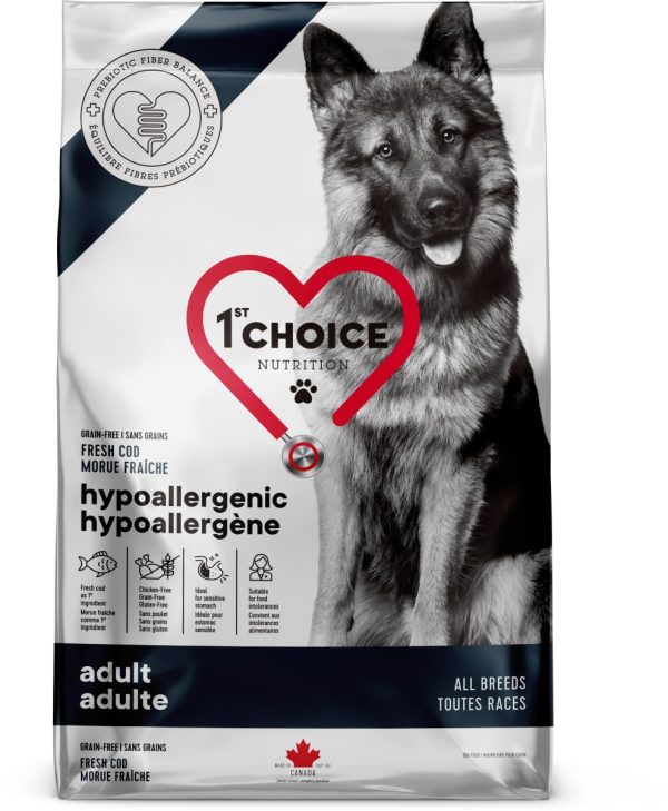 1st Choice Nourriture Pour Chien, Toutes Races, Hypoallergène - Morue Sans Grains 2kg