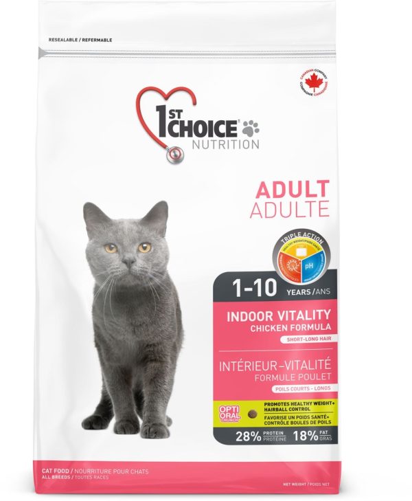 1st Choice Nourriture Pour Chat, Intérieur Vitalité - Poulet 2,72kg