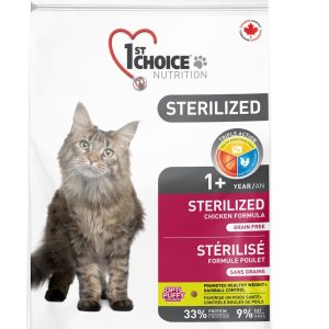 1st Choice Nourriture Pour Chat, Stérilisé - Poulet Sans Grains 2,72kg