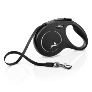 laisse rétractable avec cordon classic 5m,moyen,noir