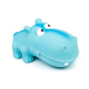 Budz jouet latex gros museau hippopotame bleu