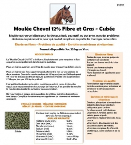 moulé cheval 12% cubé 25kg