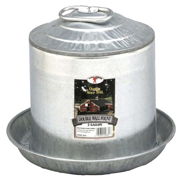 abreuvoir pour volaille double parroi acier galvaniser 3 gallon