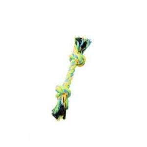 Budz chien jouet corde deux noeud vert jaune 8.5''