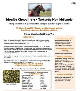 Moulée Cheval 14% ÉconoMix Texturés Non Mélassée - 25kg