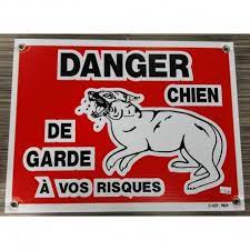 affiche Danger chien de garde a vos risque